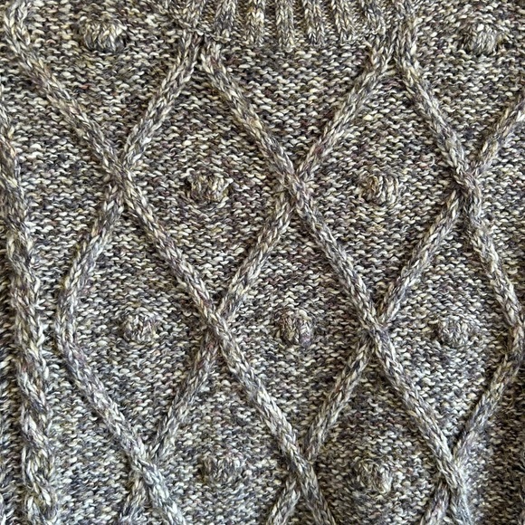 Simon's Cable Knit Medium Tweed Crewneck Sweater - Picture 4 of 8